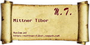 Mittner Tibor névjegykártya